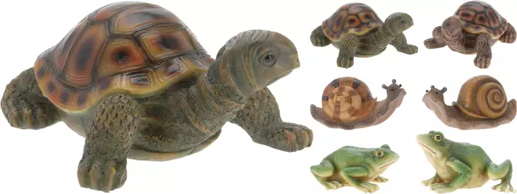 Polystone-eläinfiguuri (kilpikonna, sammakko tai etana) - Kodinhoito ja siivous - 8711295384455 - 1