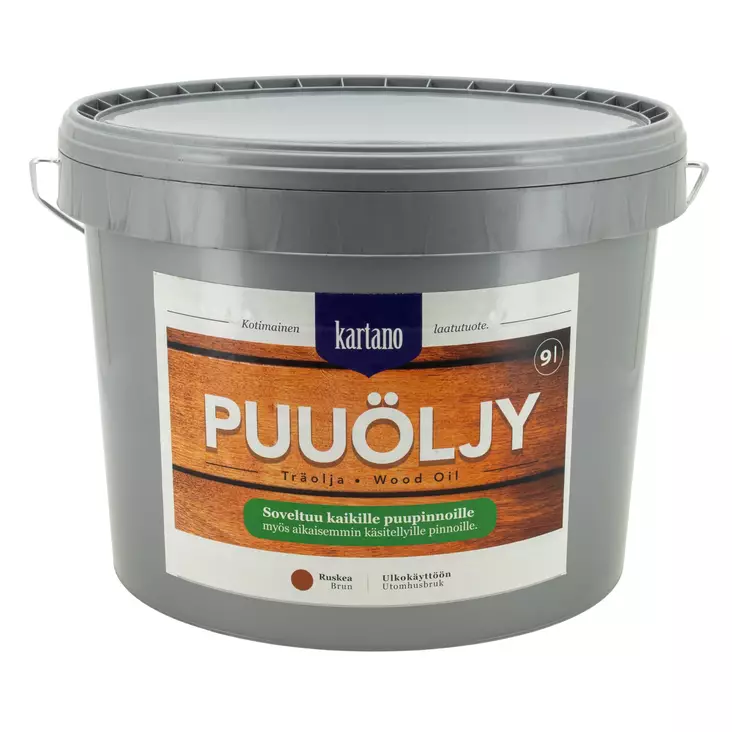 Puuöljy 9L ruskea vesiohenteinen - Puuöljyt - 6438168098005 - 1