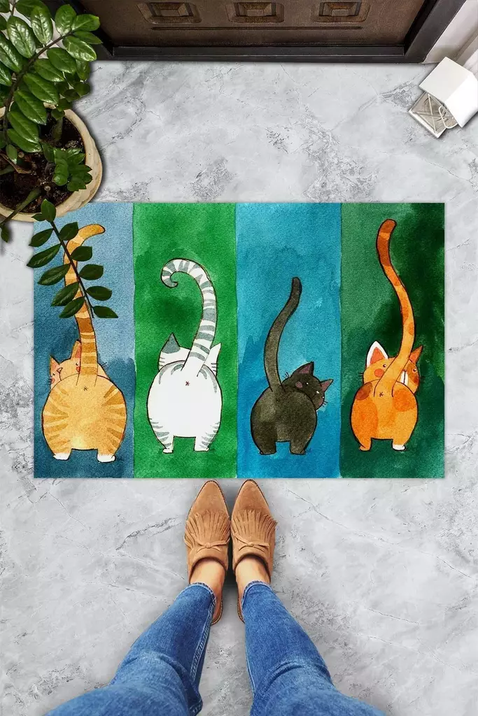PVC-kynnysmatto, monivärinen, 40 x 60 cm, kestävä, liukumaton - Kynnysmatot ja kuramatot - 8682870508415 - 1