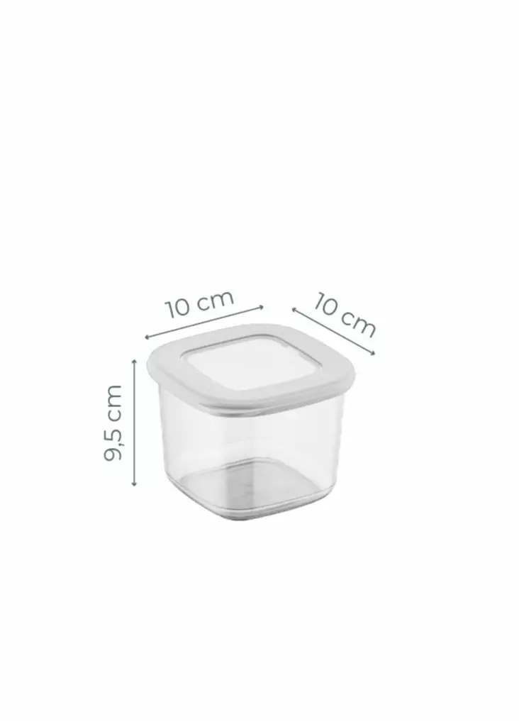 Säilytyslaatikko-setti (12 osaa), valkoinen, 10 x 10 x 9,5 cm, kestävä, BPA-vapaa - Muovilaatikot ja säilytyslaatikot - 8683342850865 - 1