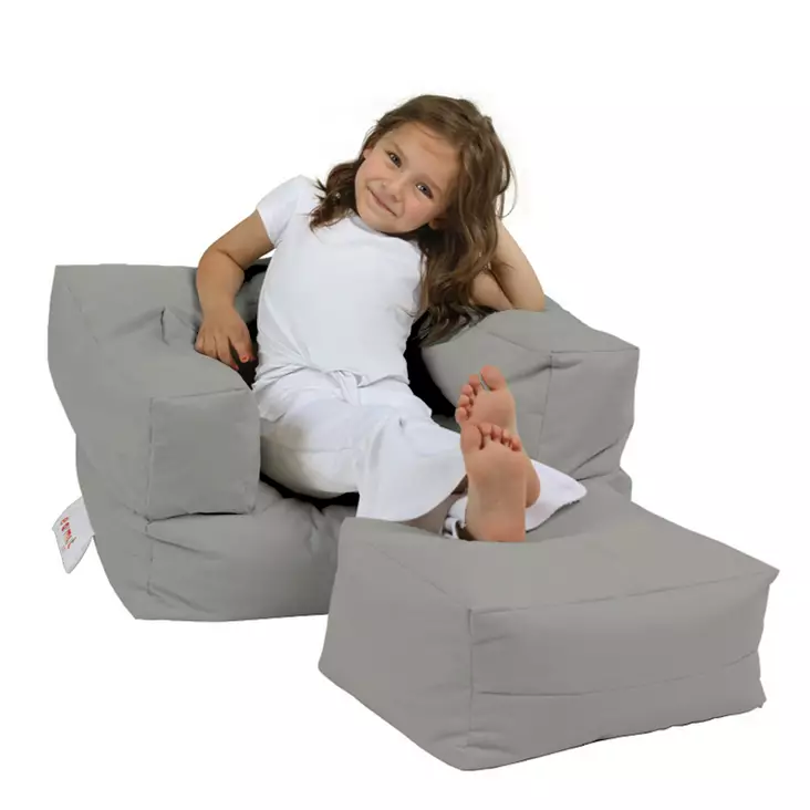 Säkkituoli ulkokäyttöön, savunharmaa, 65 cm leveä, säänkestävä, mukava - Säkkituolit - 8683743039845 - 1