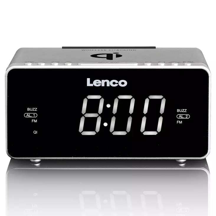 Stereo FM Clock Radio USB ja Qi langaton älypuhelimen lataus Silver - Kellot - 8711902036845 - 10