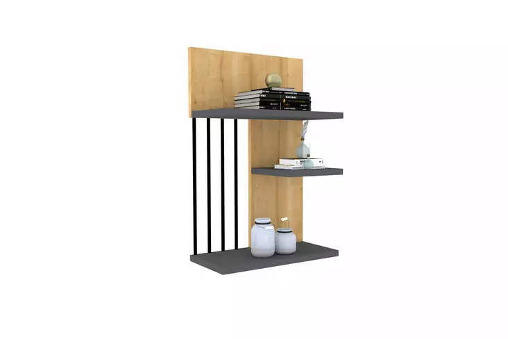Teollinen Seinähylly - Sapphire Anthracite - 100% Melamiinipinnoitettu - 18 mm - 40x60x21,4 cm - Lisäsäilytystilaa - Seinähyllyt - 8681875458565 - 1