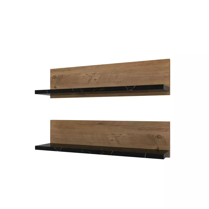 Tyylikäs ja Kestävä Seinä Hylly, Atlantic Pine Musta, 100% Melamiinipinnoitettu, 60x15x13 cm, Helppo Asennus - Seinähyllyt - 8684282413585 - 1