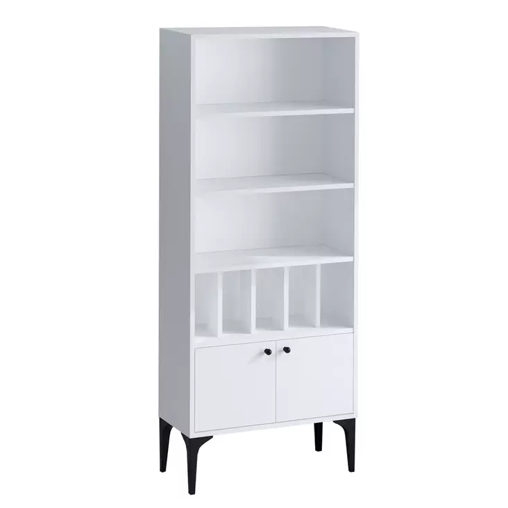 Valkoinen Kirjahylly - 100% Melamiinipinnoitettu - Antibakteerinen - Leveys 60 cm, Korkeus 175 cm, Syvyys 30 cm - Kirjahyllyt - 8683342978705 - 1