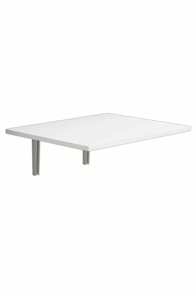 Valkoinen Taittopöytä - 100% Melamiinipinnoitettu Lastulevy, 18mm Paksuus, 60x1,8x50cm, Lisäsäilytys, Monikäyttöinen - Pöydät - 8681875302875 - 1