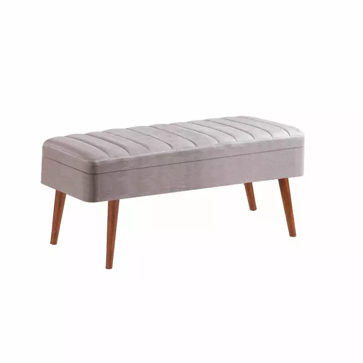 Walnut Grey Penkki - 100% Melamiinipinnoitettu Lastulevy, 18mm, PVC-jalat, 90x46x40cm, Tyylikäs ja Kestävä - Penkit - 8683742499985 - 1