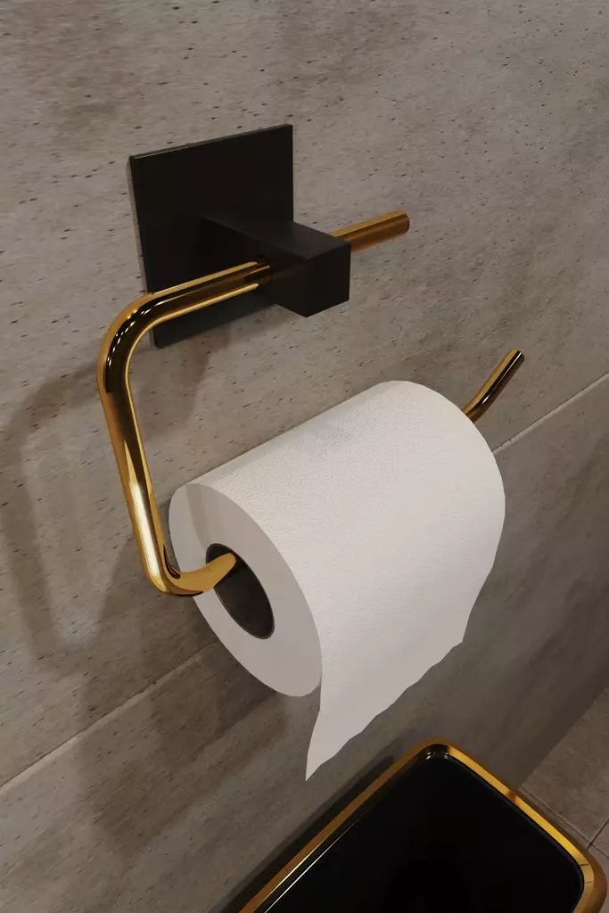 WC-paperiteline, kulta, 8 x 5 x 16 cm, kestävä, helppo asentaa - Kylpyhuonetarvikkeet - 8682870729735 - 1