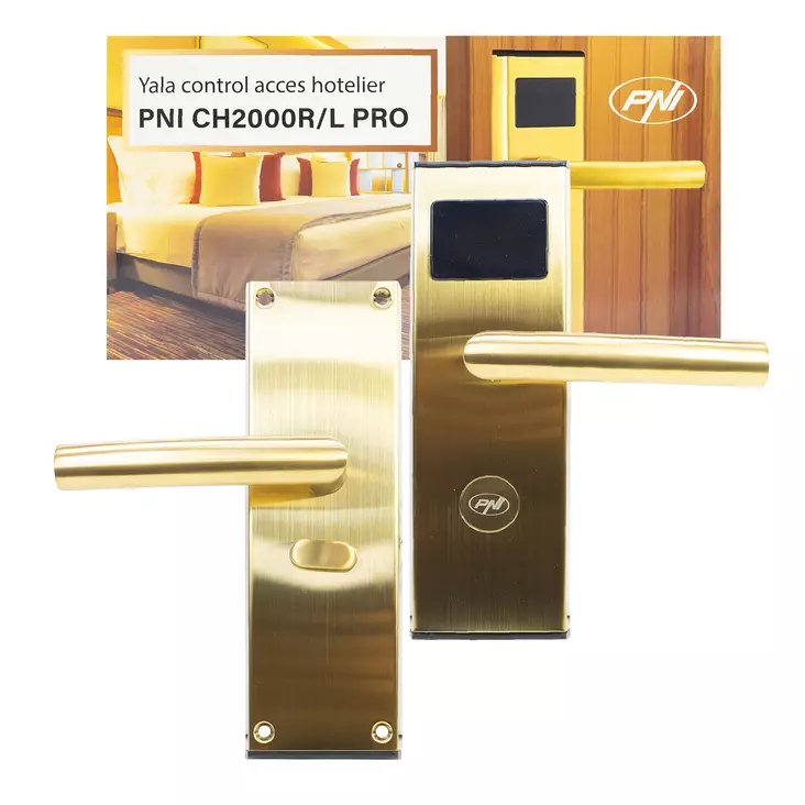 Yala-hotellin kulunvalvonta PNI CH2000L PRO Gold kortinlukijalla vasemmalla puolella - PNI tuotteet - 5949066536175 - 1