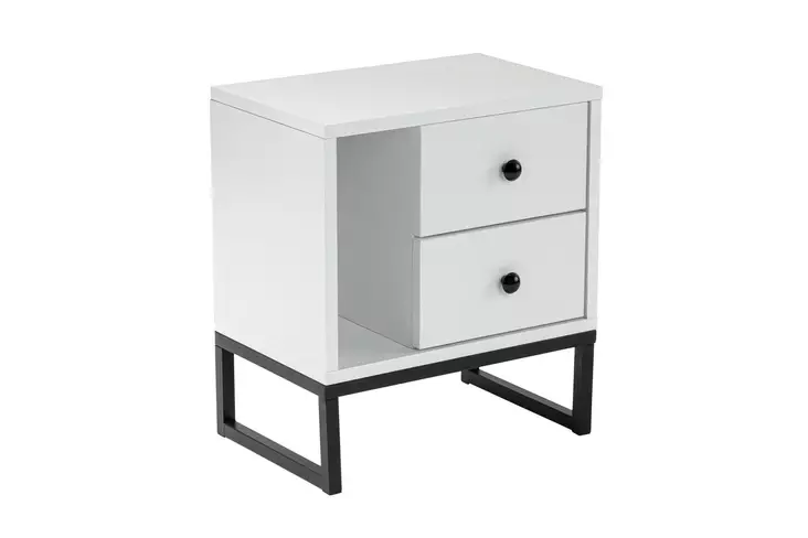Yöpöytä, musta, 45,2 cm x 50 cm x 29,5 cm, kestävä, tyylikäs, käytännöllinen - Yöpöydät - 8684283112265 - 1