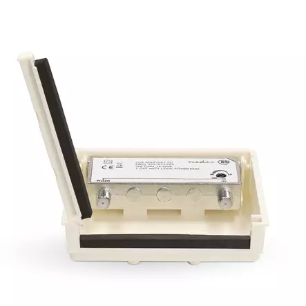 Mastovahvistin | Lähtöliitäntöjen määrä: 2 | Vahvistuksensäätö: 15 - 30 dB | F-Naaras | Kohinaluku: 4 dB | Valkoinen - Nedis tuotteet - 5412810475056 - 11