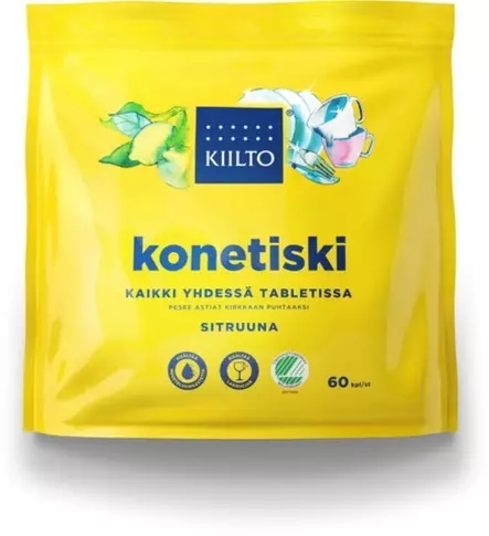 Konetiskitabletti Kiilto 60 kpl Sitruuna - Astianpesu - 6417964577976 - 1