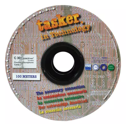 Mikrofonikaapelikela 2x 0.22 mm² 100 m Musta - Audiokaapelit - 8010246014626 - 40