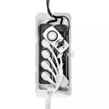 Reer kaapeliboksi sähköjohtojen turvalliseen säilytykseen lapsilukolla, tilava - Kaapelikiinnikkeet - TN-219826 - 2