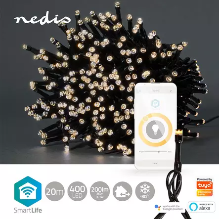 SmartLife Jouluvalot | Nauha | Wi-Fi | Lämmin Valkoinen | 400 LED's | 20.0 m | Android / IOS - Koristevalot - 5412810404216 - 5