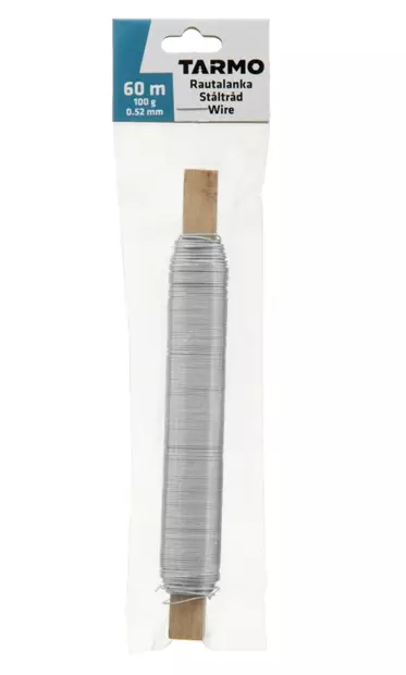 Tarmo rautalanka metalli 0.52mm-60m-pakkaus - Ketjut, vaijerit ja rautalangat - 6410411580956 - 2