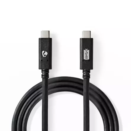 USB kaapeli | USB 3.2 Gen 2 | USB-C Uros | USB-C Uros | 100 W | 4K@60Hz | 10 Gbps | Niklattu | 1.00 m | Pyöreä | PVC | Musta | Laatikko - Tietokone ja verkko - 5412810316106 - 1