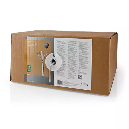 Verkkokaapeli | CAT6 | Kiinteä | U/UTP | CCA | 305.0 m | Sisäkäyttöön | Pyöreä | PVC | Harmaa | Vetolaatikko - Tietokone ja verkko - 5412810399536 - 67