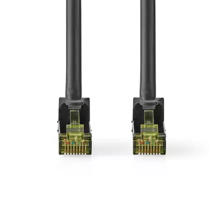 CAT7 verkkokaapeli | S/FTP | RJ45 uros | RJ45 uros | 10.0 m | Snagless | Pyöreä | LSZH | Musta | Label - Tietokone ja verkko - 5412810424276 - 10
