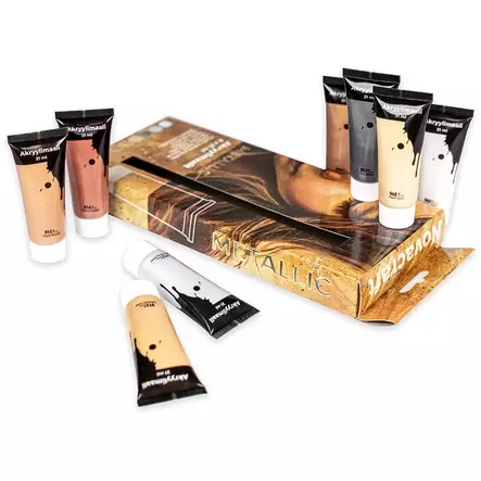 Akryylimaalit Metallic 8 x 21 ml - Maalaus- ja taulupohjat - 6429810234476 - 1