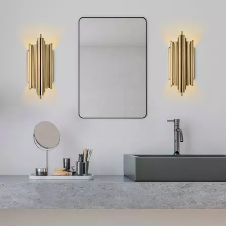 Seinävalaisin, kulta, Leveys 22 cm, kestävä, tyylikäs - Katto- ja seinävalaisimet - 8683743823956 - 2