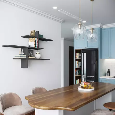 Seinähylly, antrasiitti, Leveys 123 cm, korkeus 80,5 cm, syvyys 22 cm, kestävä, tilava, tyylikäs - Seinähyllyt - 8683743798506 - 2