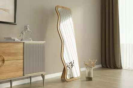 Ekologinen Flotal-E Peili - 100% MDF, Luonnollinen Väri, 50x160x2,2 cm, Helppo Asennus, Luo Tilantuntua - Peilit - 8684282546986 - 2