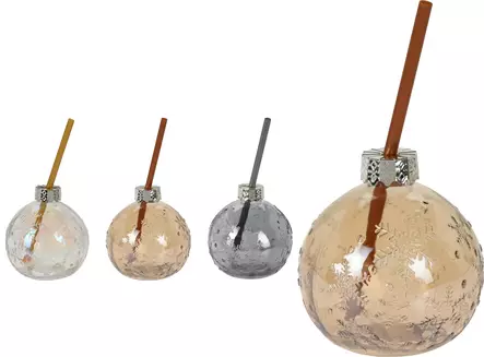 Juomalasi pillillä Joulupallo - Juomalasit - 8719987904486 - 1