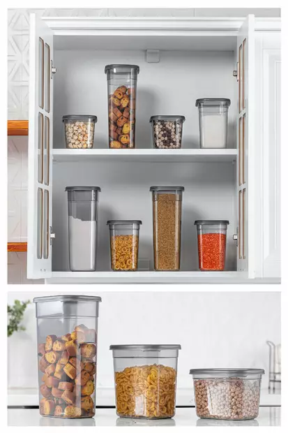 Keittiötarvikkeet: 18-osainen Säilytyslaatikko Setti, BPA-vapaa, Koko: 12x16,5x11,2 cm, 12x16,5x16,5 cm, 12x16,5x27,5 cm - Eväsrasiat ja ruoansäilytysastiat - 8683342792226 - 1