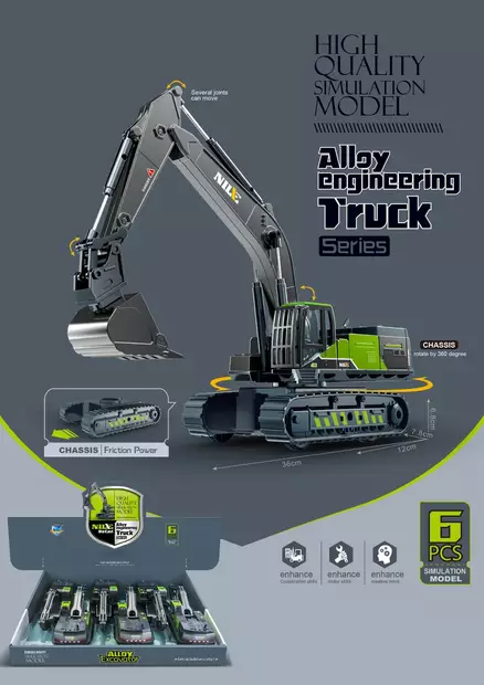 Metallinen kaivinkone - Ajoneuvolelut - 6438484017186 - 1