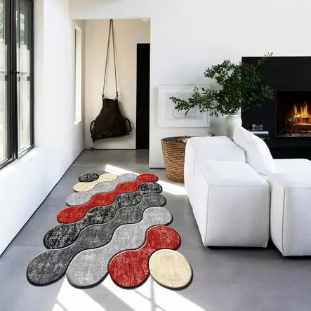 Monivärinen eteisen matto käytävämatto 100x150 cm - 3D Digitaalipainettu, Antibakteerinen, Liukumaton, Konepestävä, 100% Polyesteri - Suuret ja keskikokoiset matot - 8682870634176 - 1
