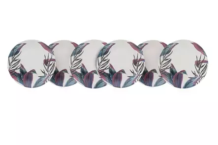 Monivärinen Keraaminen Lautassetti 6 kpl - Antibakteerinen, Lämpöshokkikestävä, Konepesun- ja Mikroaaltouunin Kestävä - Tarjoiluastiat - 8683342393096 - 1