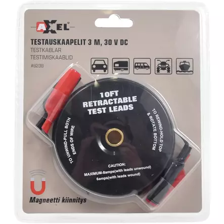 Testauskaapelit 2x3m 30V DC max - Muut autosähkötarvikkeet - 6438152082386 - 2