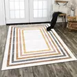 100% Puuvillamatto 160x230 cm - Antibakteerinen, Konepestävä, Liukumaton PVC-pohja, Kermankeltainen, Punainen, Oranssi - Suuret ja keskikokoiset matot - 8683742630456 - 2