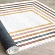 100% Puuvillamatto 160x230 cm - Antibakteerinen, Konepestävä, Liukumaton PVC-pohja, Kermankeltainen, Punainen, Oranssi - Suuret ja keskikokoiset matot - 8683742630456 - 6