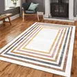 100% Puuvillamatto 160x230 cm - Antibakteerinen, Konepestävä, Liukumaton PVC-pohja, Kermankeltainen, Punainen, Oranssi - Suuret ja keskikokoiset matot - 8683742630456 - 3