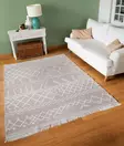 100% Puuvillamatto 160x230 cm - Käännettävä, Helppohoitoinen, Valkoinen Beige, Kestävä ja Tyylikäs Sisustuselementti - Suuret ja keskikokoiset matot - 8683342220156 - 3