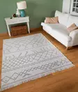100% Puuvillamatto 160x230 cm - Käännettävä, Helppohoitoinen, Valkoinen Beige, Kestävä ja Tyylikäs Sisustuselementti - Suuret ja keskikokoiset matot - 8683342220156 - 2