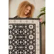 100% Puuvillamatto 160x230 cm - Kerman, Kamelin, Harmaan ja Mustan sävyissä, Antibakteerinen, Konepestävä, Liukumaton - Suuret ja keskikokoiset matot - 8683742632016 - 5