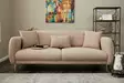 3-istuttava vuodesohva, beige kulta, 210 cm leveä, kestävä, monikäyttöinen - Vuodesohvat - 8683743317646 - 2