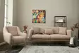 3-istuttava vuodesohva, beige kulta, 210 cm leveä, kestävä, monikäyttöinen - Vuodesohvat - 8683743317646 - 3