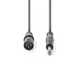 Balansoitu Audiojohto | XLR 3-Pin uros | 6.35 mm uros | Niklattu | 5.00 m | Pyöreä | PVC | Tummanharmaa | Pahvikotelo - Audiokaapelit - 5412810295746 - 10