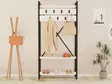 Tyylikäs ja Toiminnallinen Hall Stand - Valkoinen Harmaa, 100% Melamiinipinnoitettu, 90x180x34 cm, Monikäyttöinen - Eteiskaapit - 8681875683226 - 2