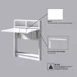 Valkoinen Taittopöytä - 100% Melamiinipinnoitettu Lastulevy, 18mm, 70x96x15cm, 25kg, Useita Hyllyjä, Seinään Kiinnitettävä - Pöydät - 8681875187076 - 5
