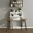 Valkoinen Taittopöytä - 100% Melamiinipinnoitettu Lastulevy, 18mm, 70x96x15cm, 25kg, Useita Hyllyjä, Seinään Kiinnitettävä - Pöydät - 8681875187076 - 1
