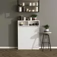 Valkoinen Taittopöytä - 100% Melamiinipinnoitettu Lastulevy, 18mm, 70x96x15cm, 25kg, Useita Hyllyjä, Seinään Kiinnitettävä - Pöydät - 8681875187076 - 3