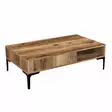 Walnut-sävyinen sohvapöytä, 100% melamiinipinnoitettu, 105x32,6x60 cm, metallijalat, moderni ja teollinen tyyli - Sohvapöydät - 8683342719056 - 4