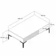Walnut-sävyinen sohvapöytä, 100% melamiinipinnoitettu, 105x32,6x60 cm, metallijalat, moderni ja teollinen tyyli - Sohvapöydät - 8683342719056 - 5