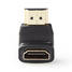HDMI -sovitin | HDMI liitin | HDMI Ulostulo | Kullattu | Kulma, 90 ° | ABS-Muovi | Musta | 1 kpl | Laatikko - Videoliittimet ja plugit - 5412810289936 - 3