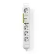 Jatkojohto | Maadoitettu virtaliitin / Tyyppi F (CEE 7/7) | 6-suuntainen | 3680 W | 16 A | Maadoituksen tyyppi: Sivukontaktit | 230 V AC 50/60 Hz | Pistokannan kulma: 45 ° | Kaapeli ei sisälly | Valkoinen - Jatkojohdot - 5412810290826 - 66